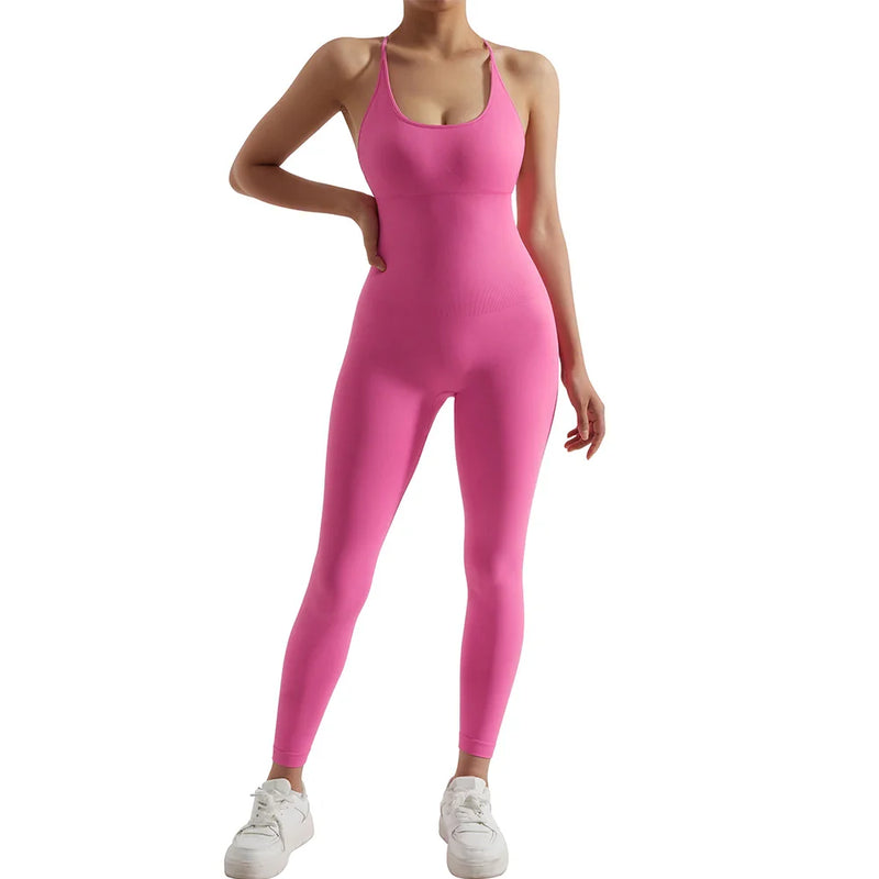 Macacão Bodycon Fitness Feminino Sem Mangas