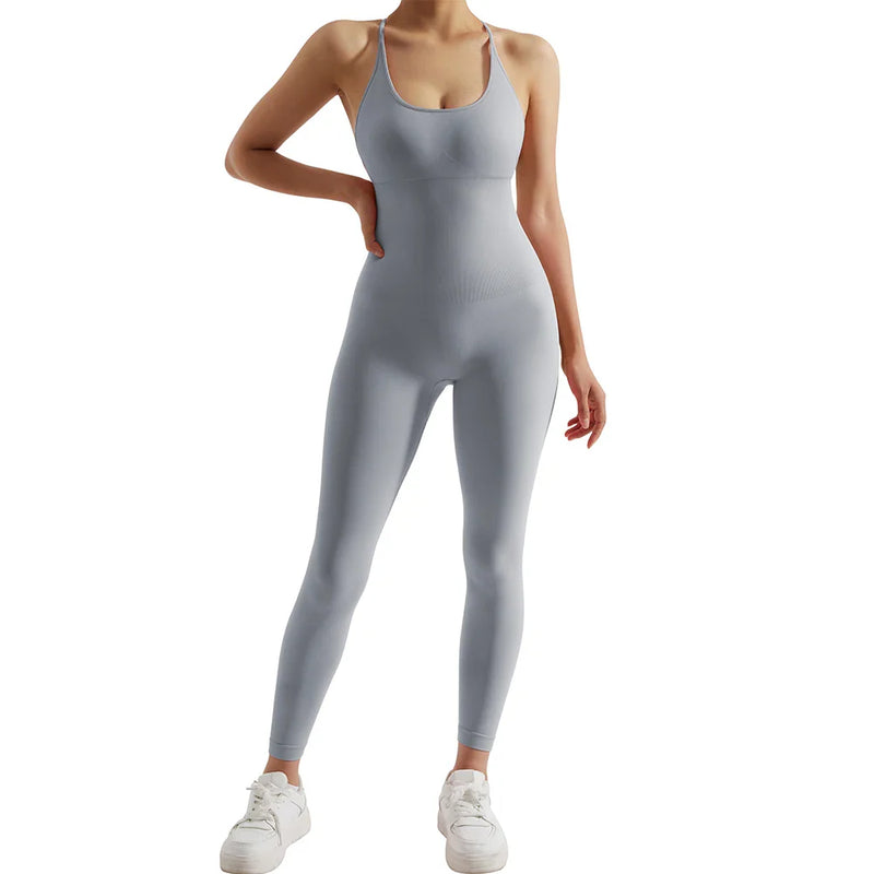Macacão Bodycon Fitness Feminino Sem Mangas