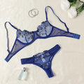 Conjunto de Lingerie Bordada com Flores