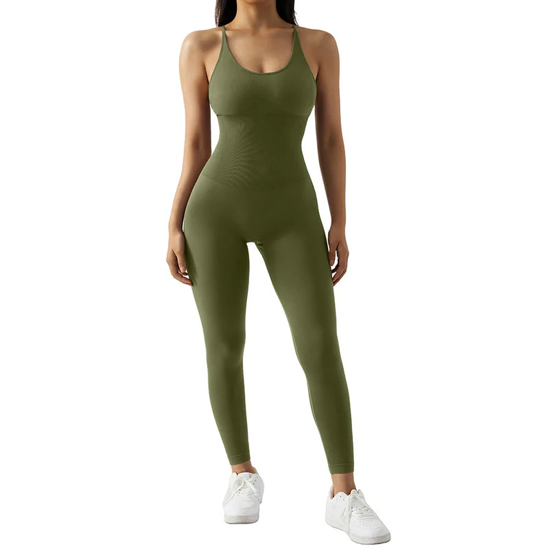 Macacão Bodycon Fitness Feminino Sem Mangas