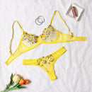 Conjunto de Lingerie Bordada com Flores