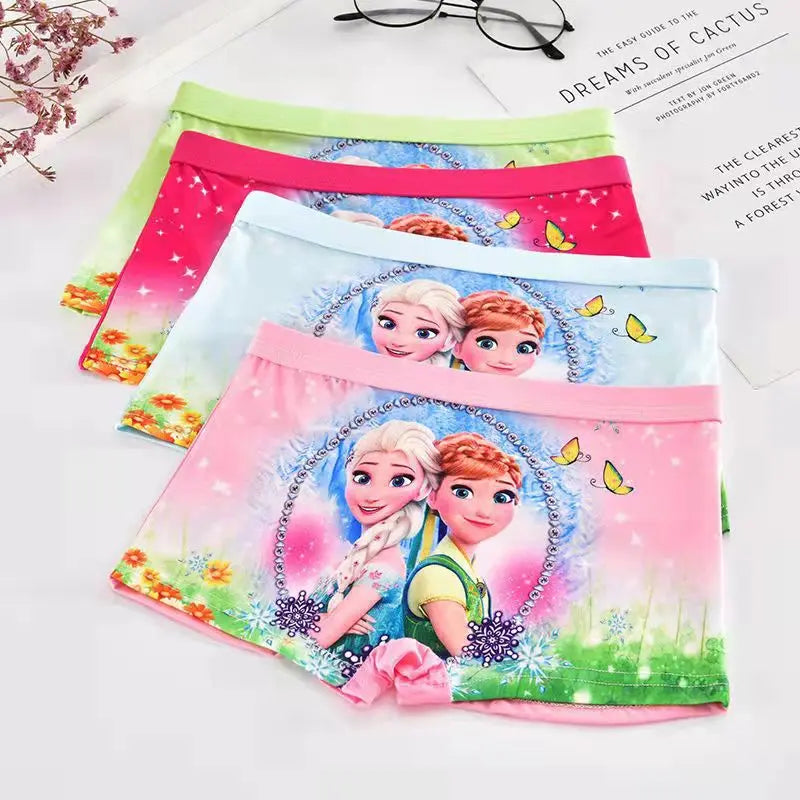 "Kit de Cuecas Infantis 4pcs Spiderman e Frozen - Algodão Confortável para Meninos e Meninas"