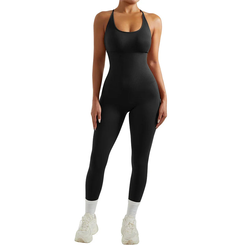 Macacão Bodycon Fitness Feminino Sem Mangas