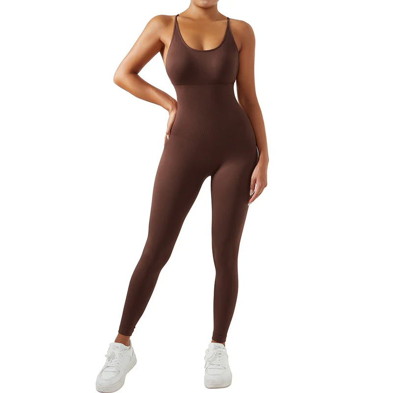 Macacão Bodycon Fitness Feminino Sem Mangas