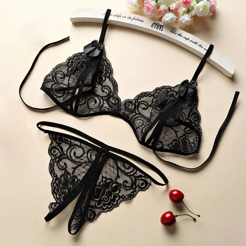Body Sexy com Renda e Abertura Íntima (5 Cores)- Encanto Proibido