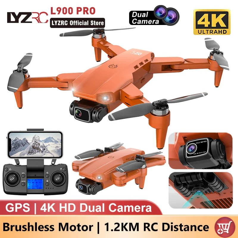 Drone LYZRC L900 PRO GPS 4K Câmera Dupla Wi-Fi 5G Motor Brushless Dobrável FPV
